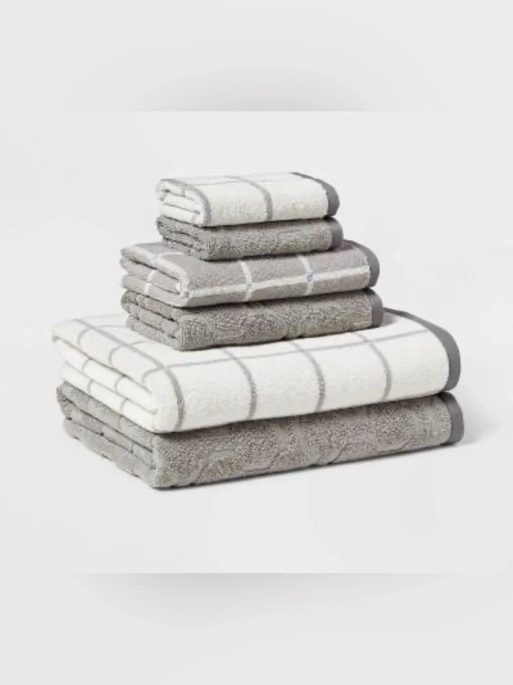 6pc Bath Towel Bundle Set Gray - Room Essentials New with Tag